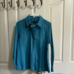 Teal Pendleton Button Down Shirt Petite Medium